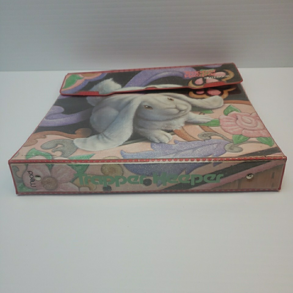 1992 Mead Trapper Keeper Notebook White Lop Bunny Rabbit Vintage 1990s #29096