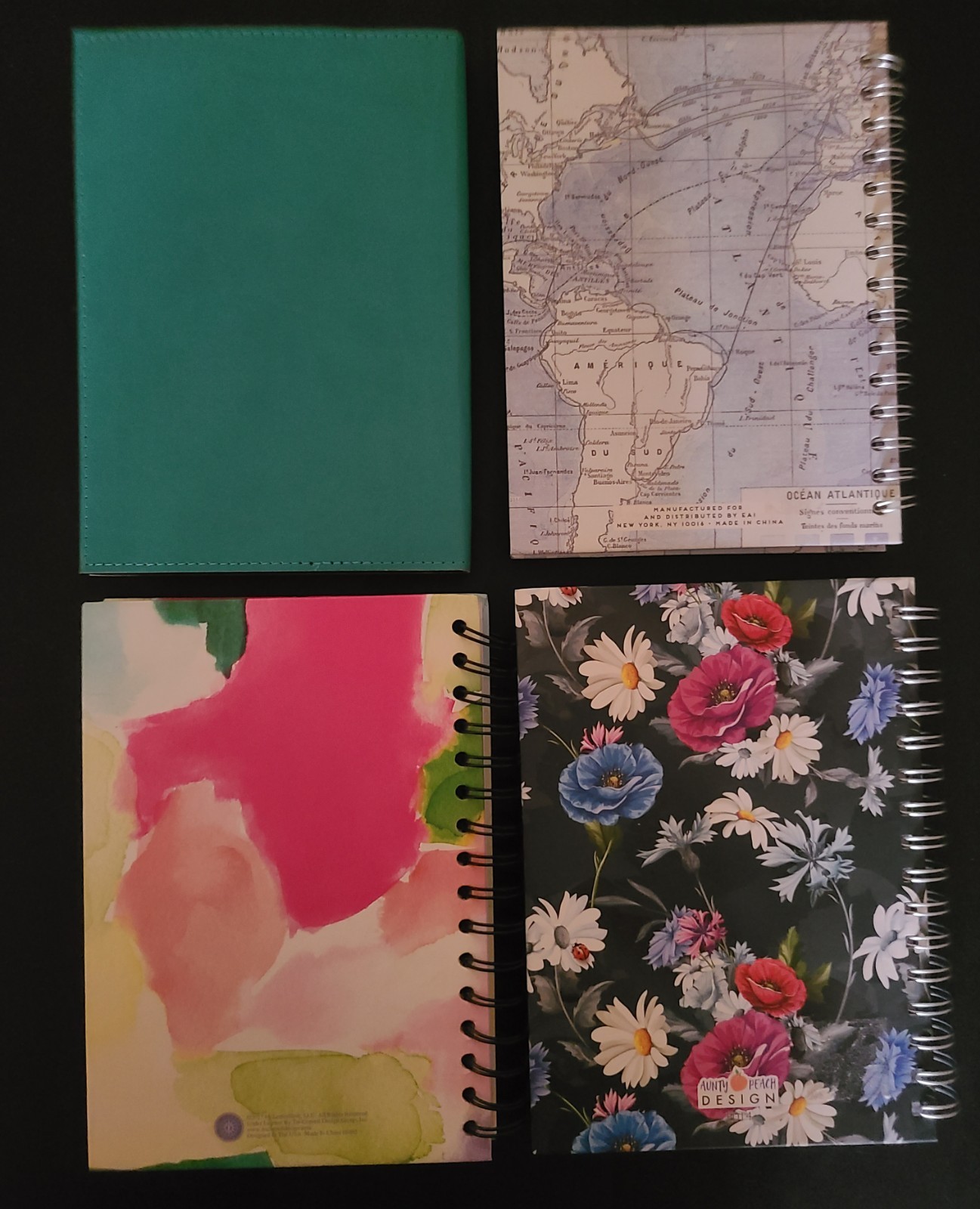 New Writing Notebooks Journals Lot of 4 Spiral Bound College Ruled Hardcover