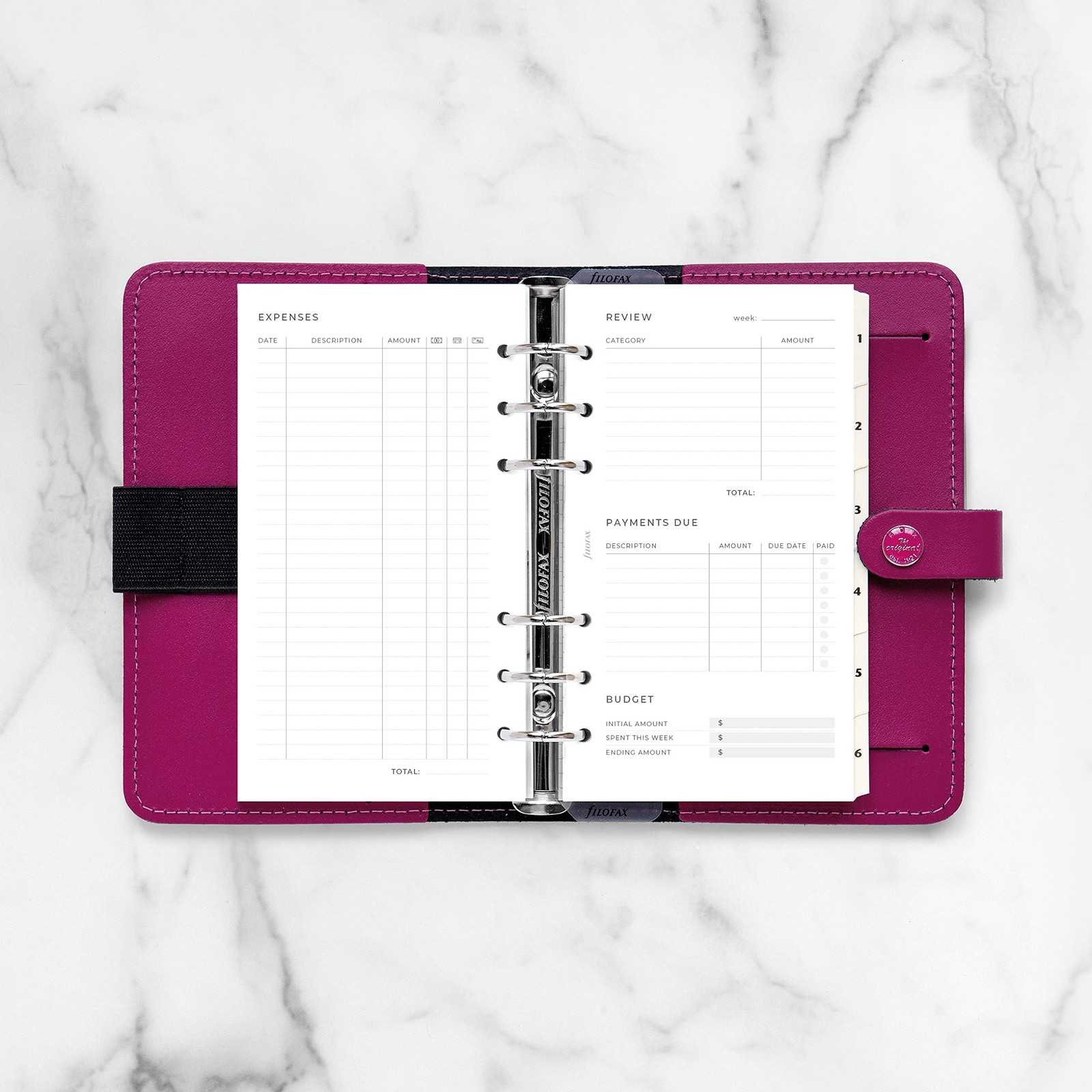 Filofax Lifestyle Refill, Personal Size, Organizer Refill, White Paper, Expen…