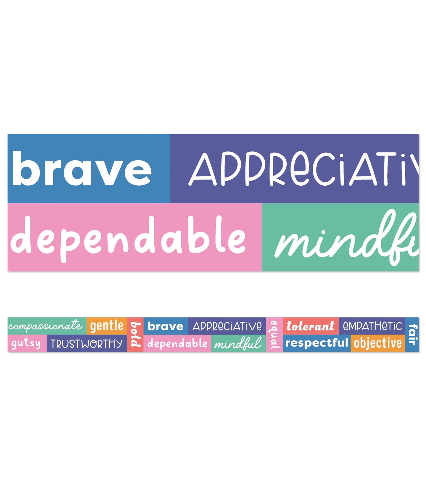 Carson-Dellosa 108520 Straight Borders 3″ x 3ft Multicolor Positive Words
