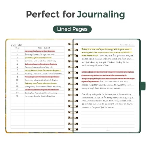 Spiral Journal Notebook, 160 Lined Pages, A5 Medium Size Golden Sunflower