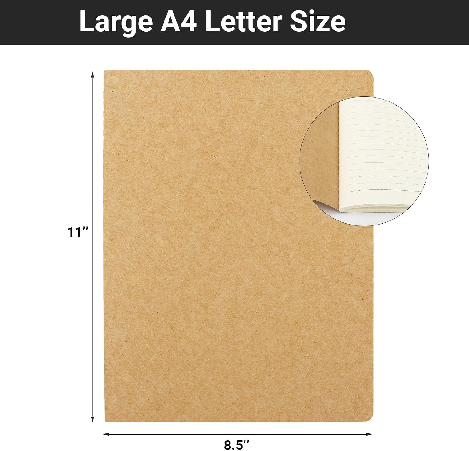Composition Notebooks College Ruled, 1 Pack A4 11″ x 8-1/2″,40 Sheets/ 80 Pag…