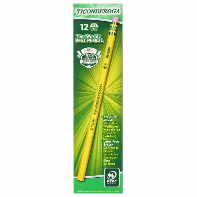 Dixon Ticonderoga 13872 Woodcase Pencil HB #2 – Yellow – 12-Count