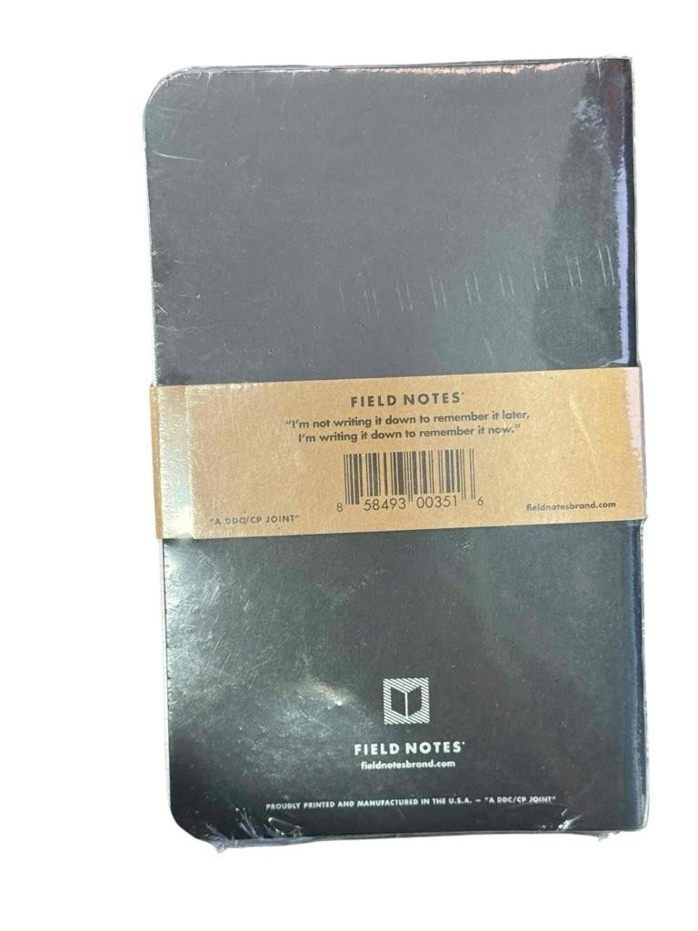 Set of 2 Field Notes Pitch Black Ruled Paper 64 Page Note Books 4-3/4″ X 7-1/2″