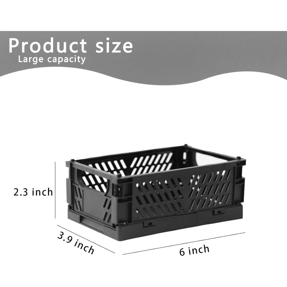 Mini Foldable Plastic Storage Box Organizer Basket for Home Kitchen Bathroom