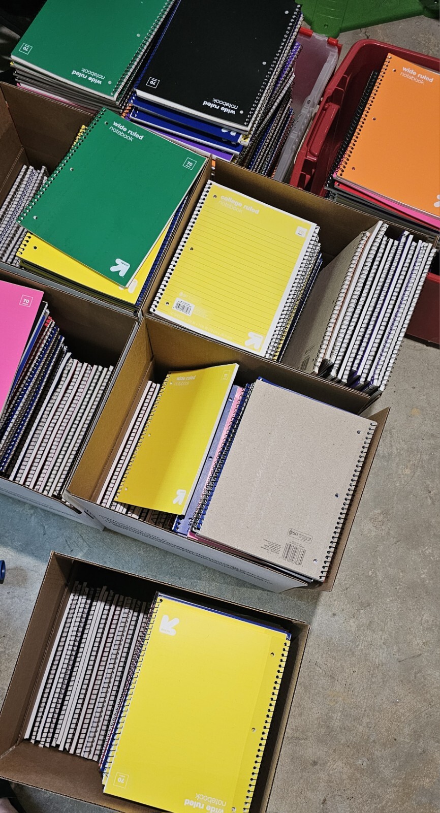 Set Of 10 pcs Up & Up College Ruled Notebook, 70 Sheets. Set of random colors.