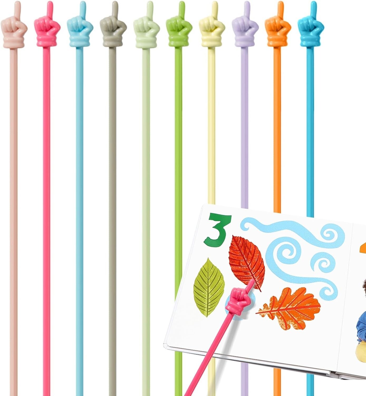 1/10 Pack Teacher Hand Pointer Teaching Finger Class Pointing Stick