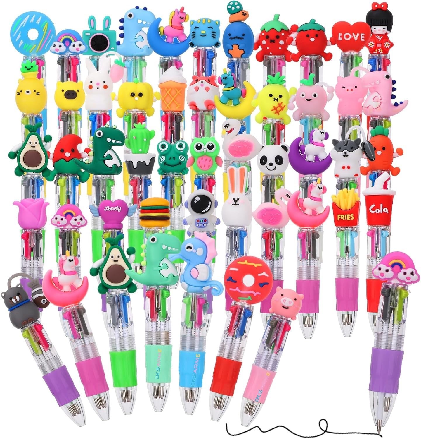 BESARME 48 Packs Multicolor Pen in One, 4-in-1 Fun Pens for Kids