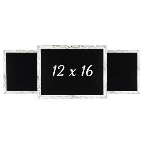 3 Pack 12×16 Chalkboard Set Rustic White Wood Frame Wall Menu Wedding Sign Decor