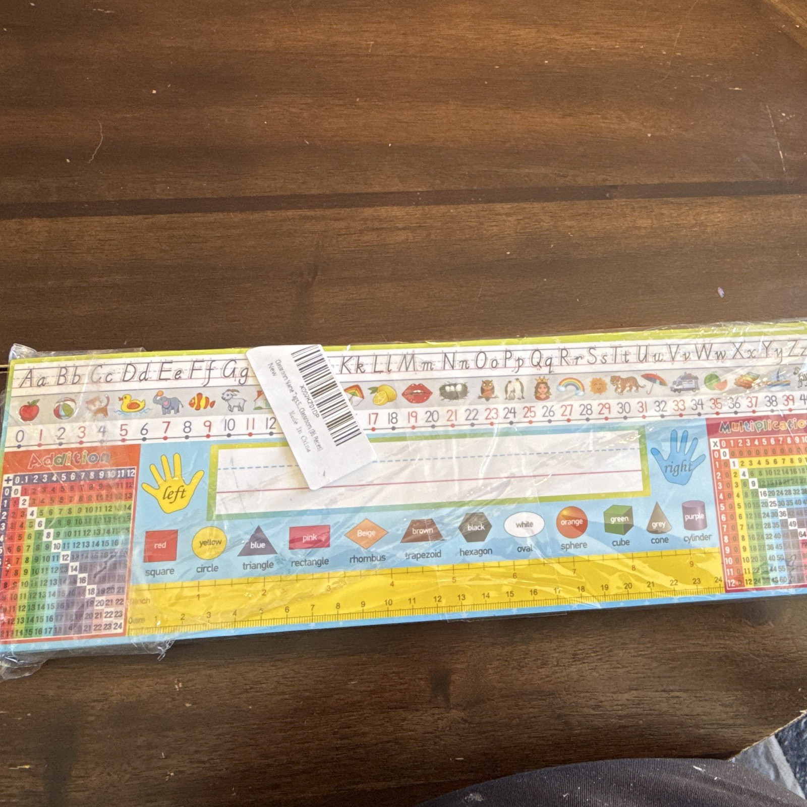 Multicolor Children’s Ruler, Numbers & Letters Theme Name Tags for Desk
