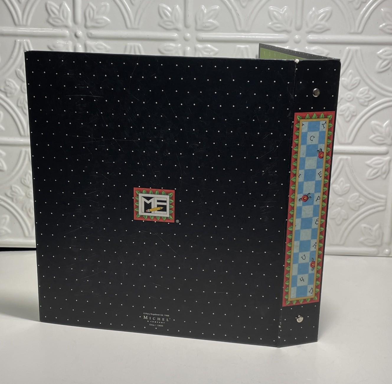 Retired Mary Engelbreit Black 3-Ring Binder Girl Tree Voyage Landscapes