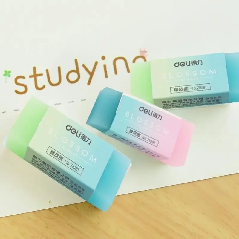 Soft Durable Flexible Cube Cute Colored Pencil Rubber Erasers For School Kids
