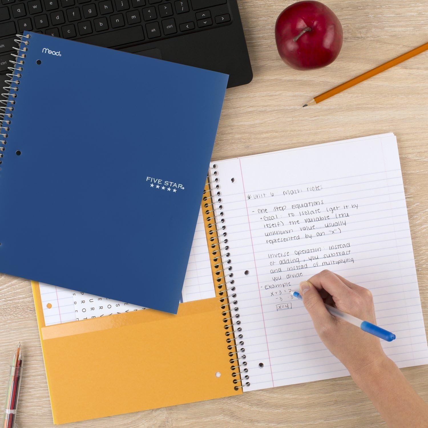 Spiral Notebook + Study App, 6 Pack, 5 Subject, Co