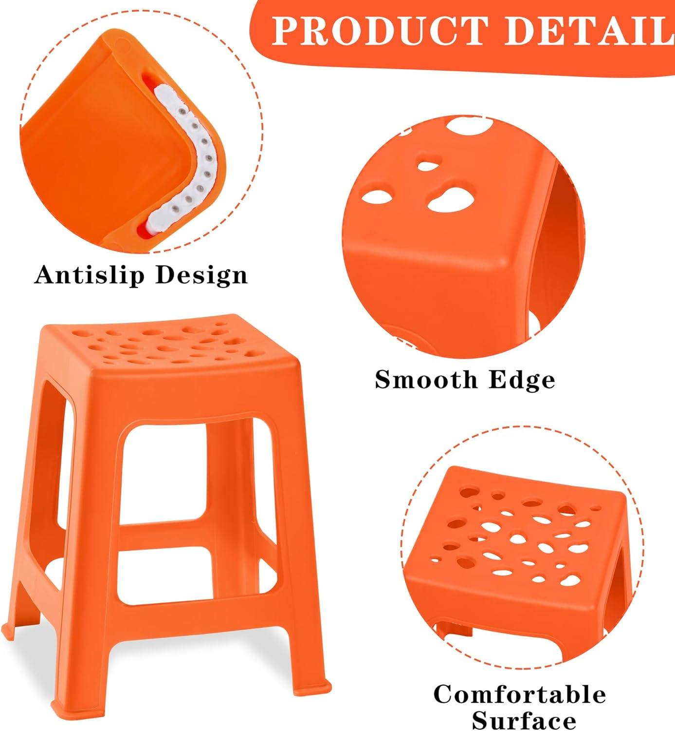 Colorful Stackable Classroom Stools – 6 Pack, Indoor/Outdoor Flexible Seating