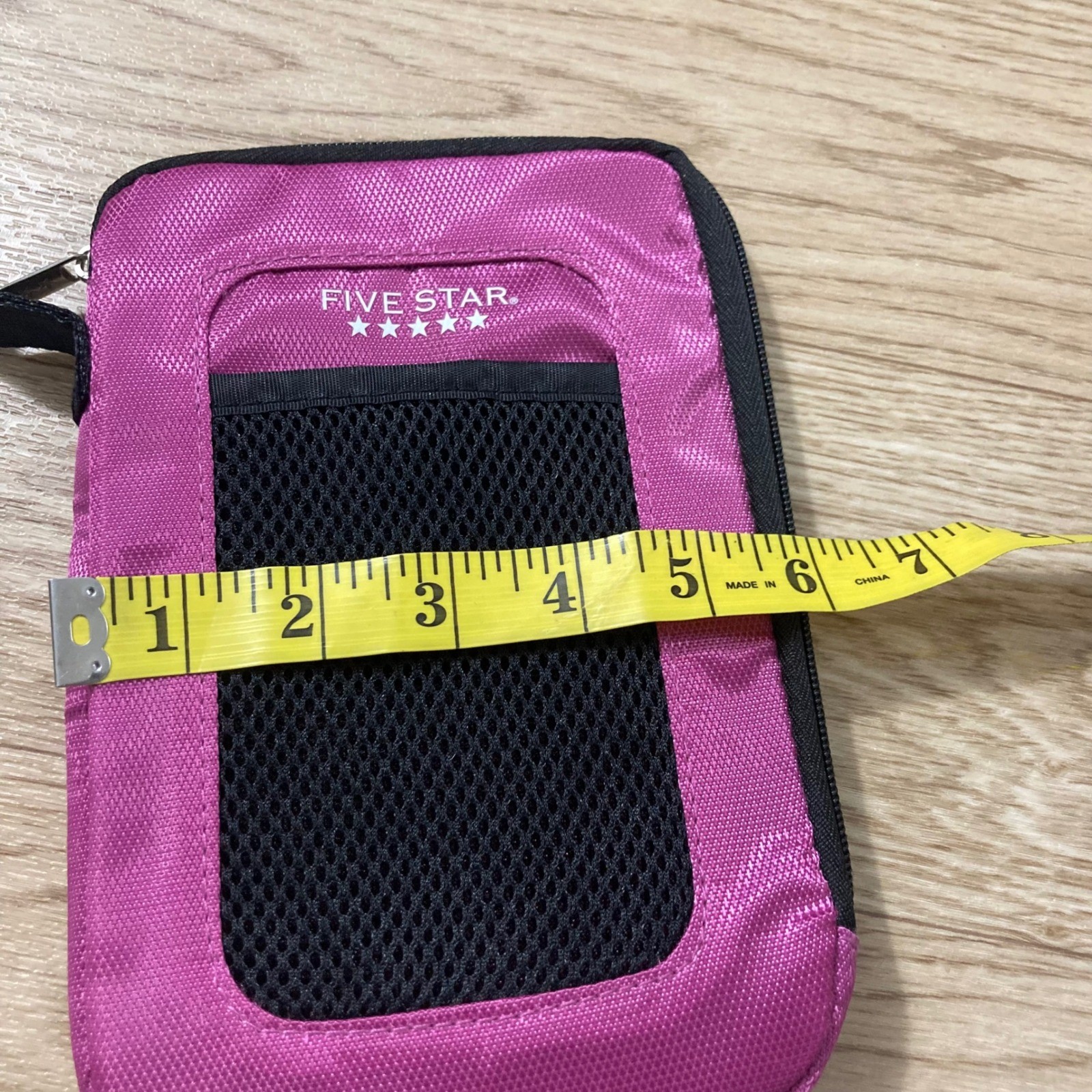 Five Star Pencil Pouch Unisex OS Pink Mesh Pocket Zip Case 72412 SCHOOL