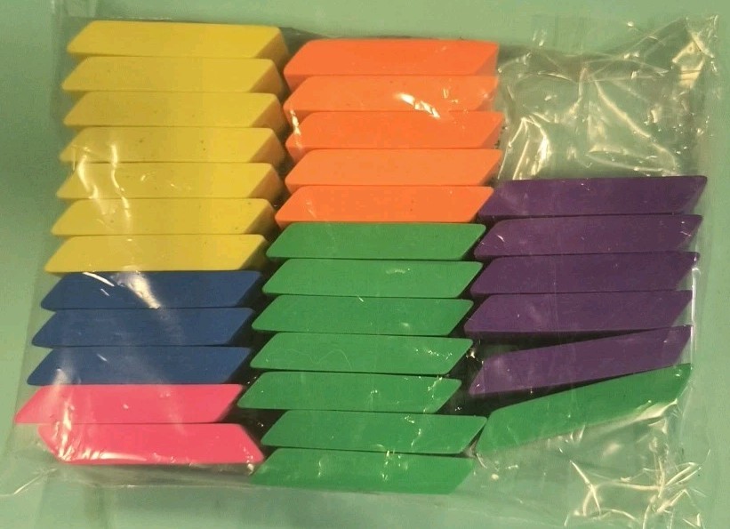 Erasers, 30-Pack Large Block, Colorful (Out of box, still NEW)