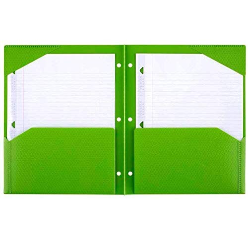 2 Pocket Folders, Stay-Put Folders, Plastic 1 Pack – Color Selected For You