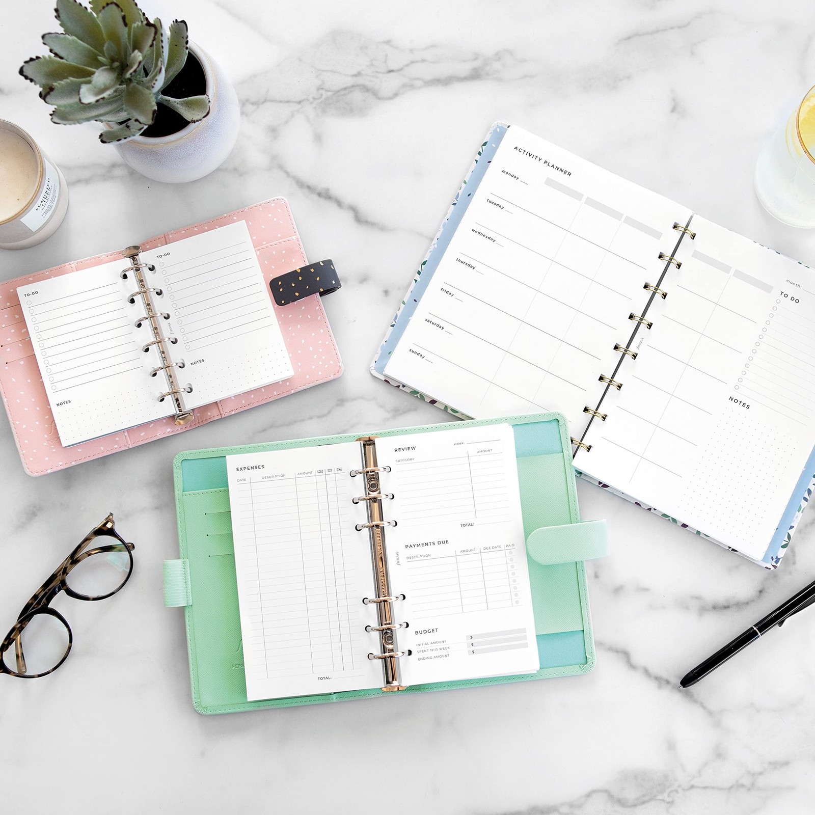 Filofax Lifestyle Refill, Personal Size, Organizer Refill, White Paper, Expen…