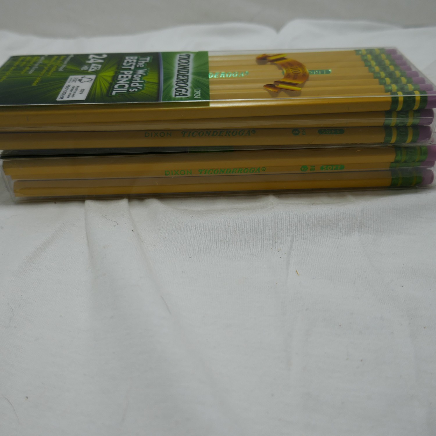 Ticonderoga Wood-Cased Pencils, 48 Total Pencils NIB #2 HB. Latex Free Eraser