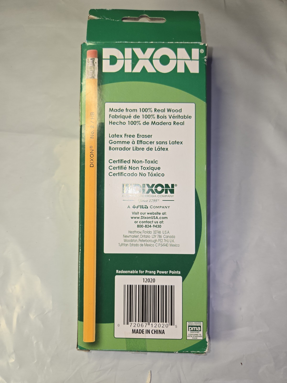 New Dixon Ticonderoga No. 2 HB Premium Yellow Wood Pencils 20 Count 12020 – NIB