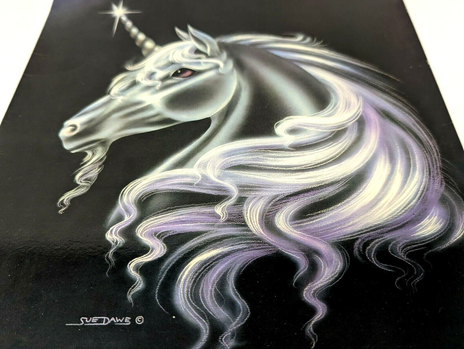 Vintage 80’s Susan Sue Dawe Unicorn Portfolio Notebook Binder Folder Made USA