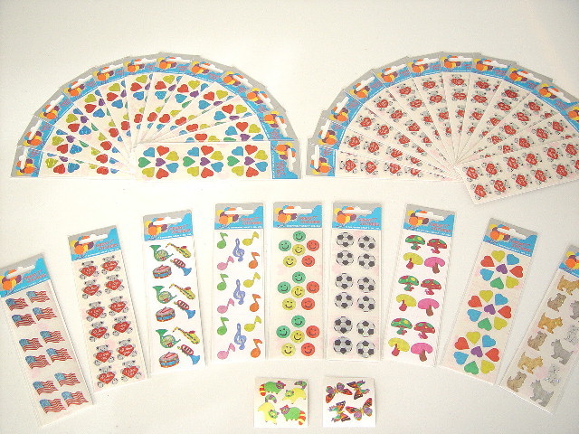 12 packages of Prismatic Teddy Bear Stickers, “Great 7” Sticker designs, PPZ6111