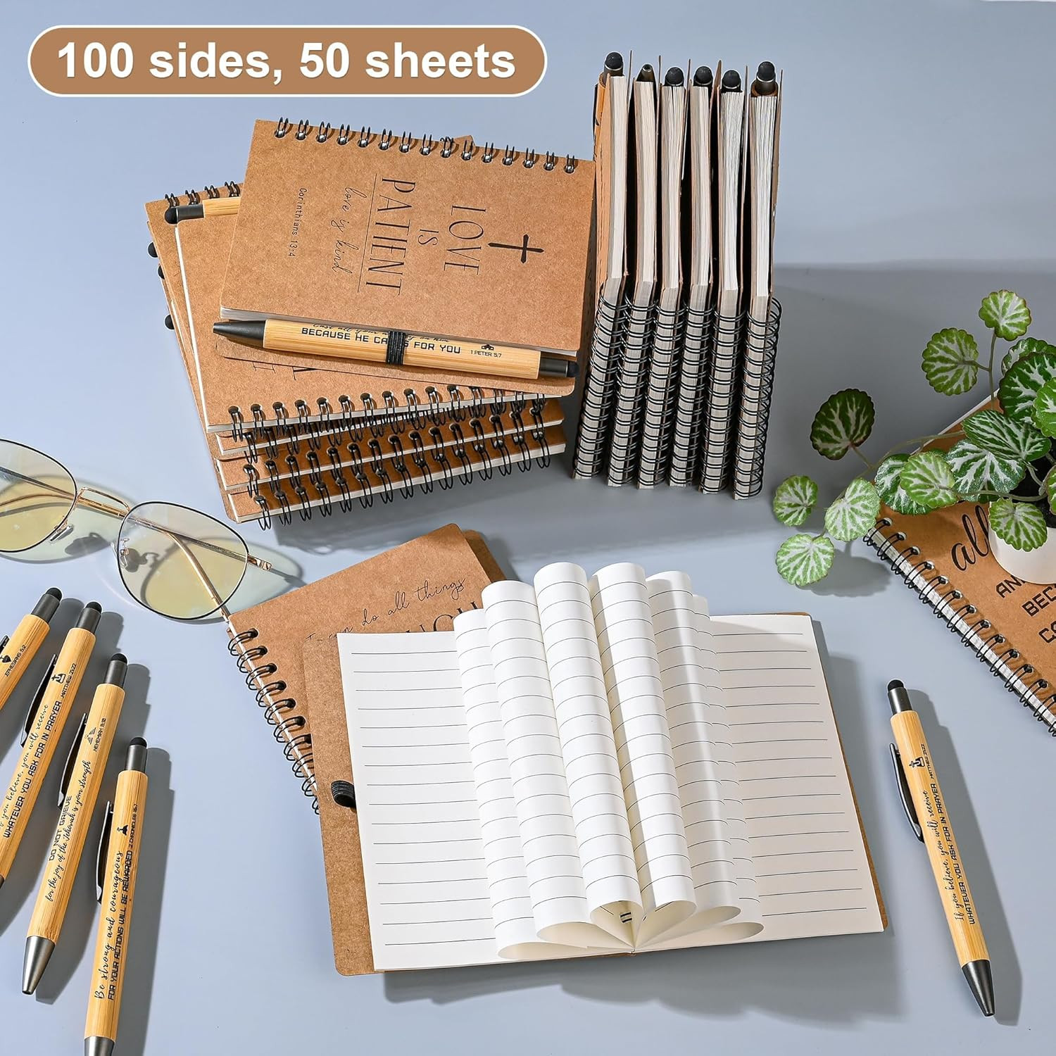 Bulk Christian Prayer Journals with Pens – 60 Sets for Church & Bible Study
