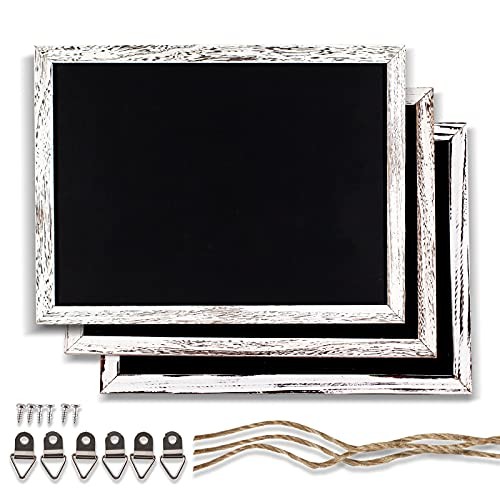 3 Pack 12×16 Chalkboard Set Rustic White Wood Frame Wall Menu Wedding Sign Decor
