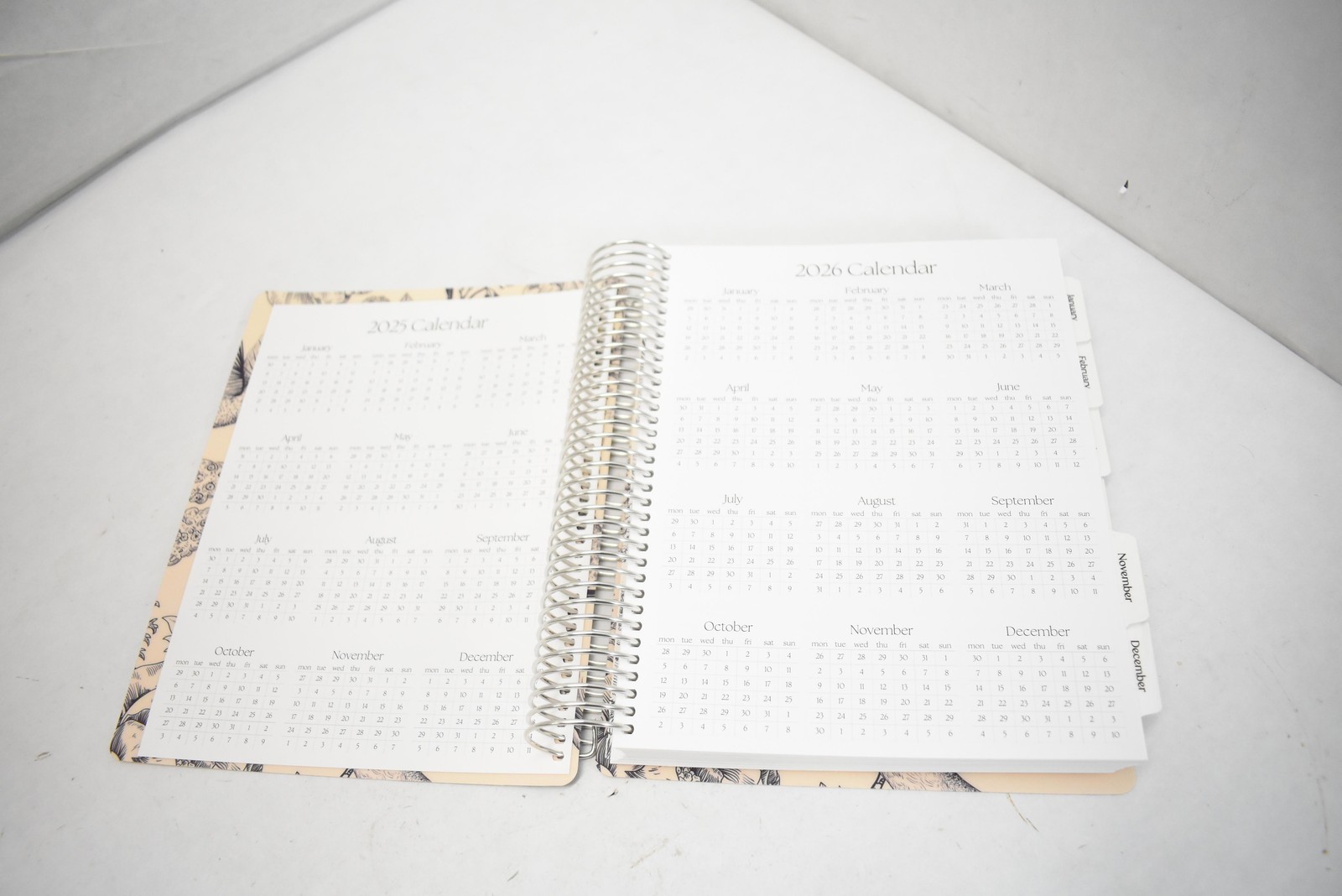 Colibri Paper Co 2025-2026 Spiral Planner Hummingbird Floral Tabs Made in USA