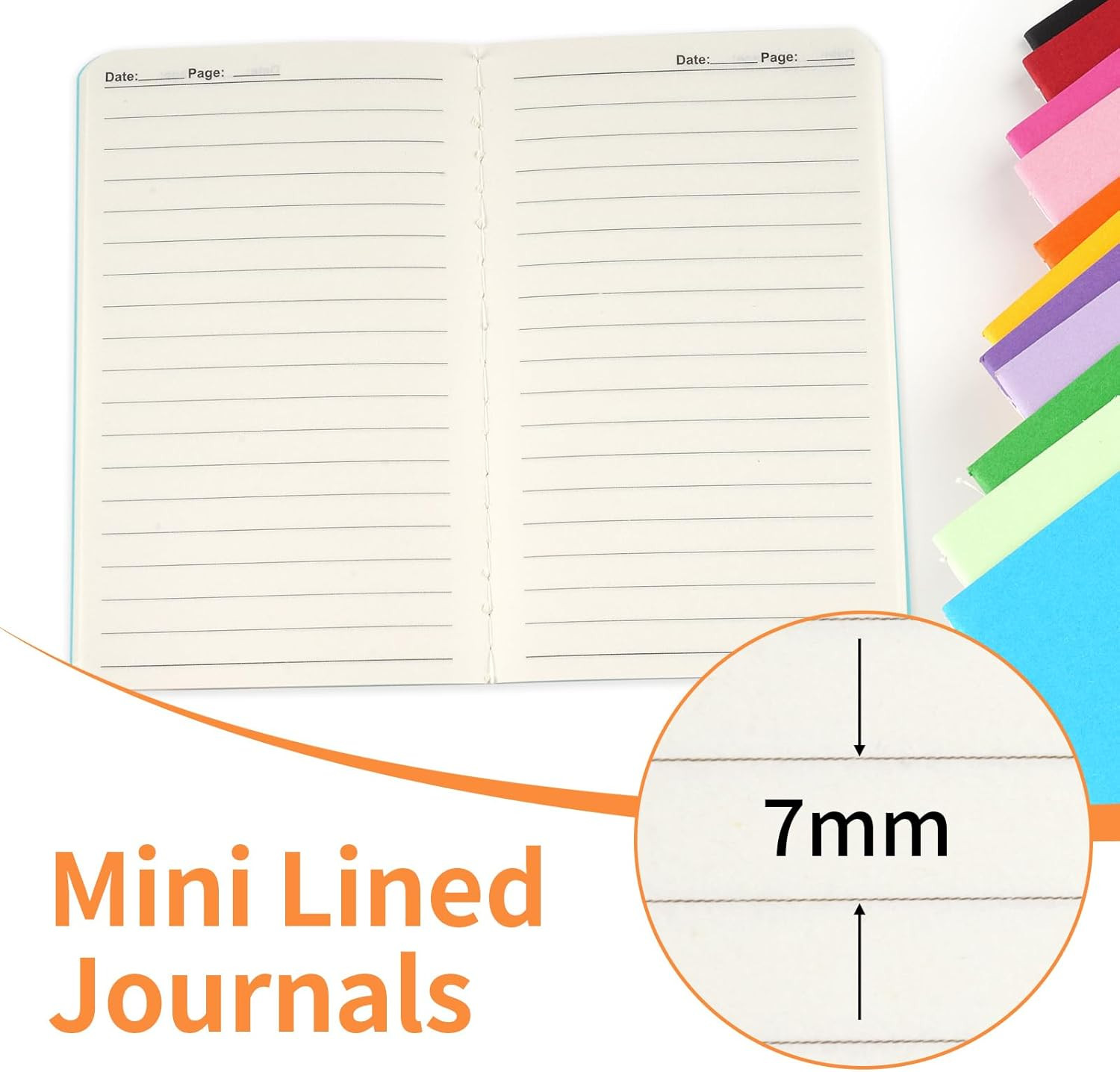 12 Pack Mini Pocket Notebook, 3.5 X 5.5 Inch Lined Small Journals for Kids, Colo