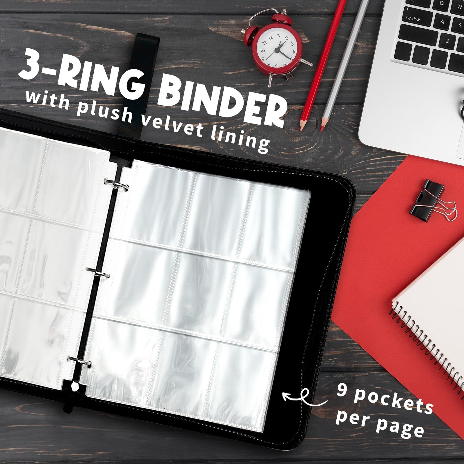 Trading Card Binder, 900 Double Sided Pocket, 9 Pocket Card Collection Binder…