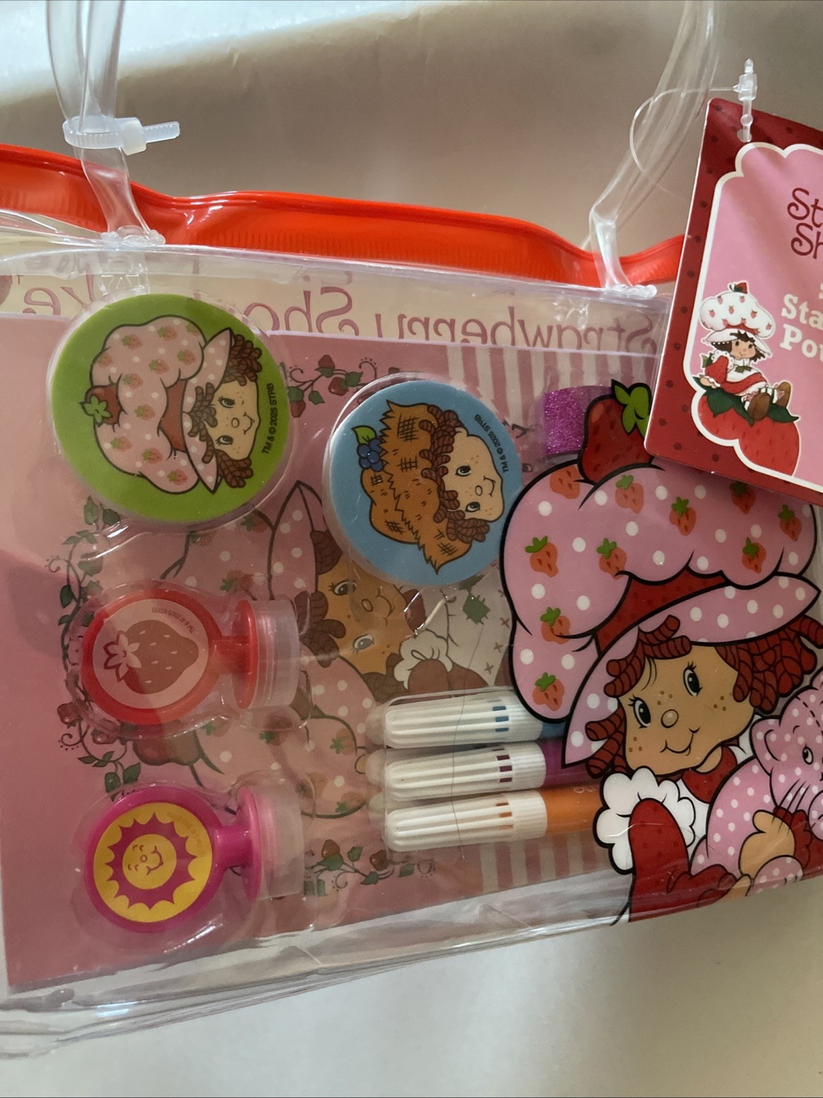 NEW Strawberry Shortcake Stationary Pouch Set Pencils Stickers, Journal, Markers