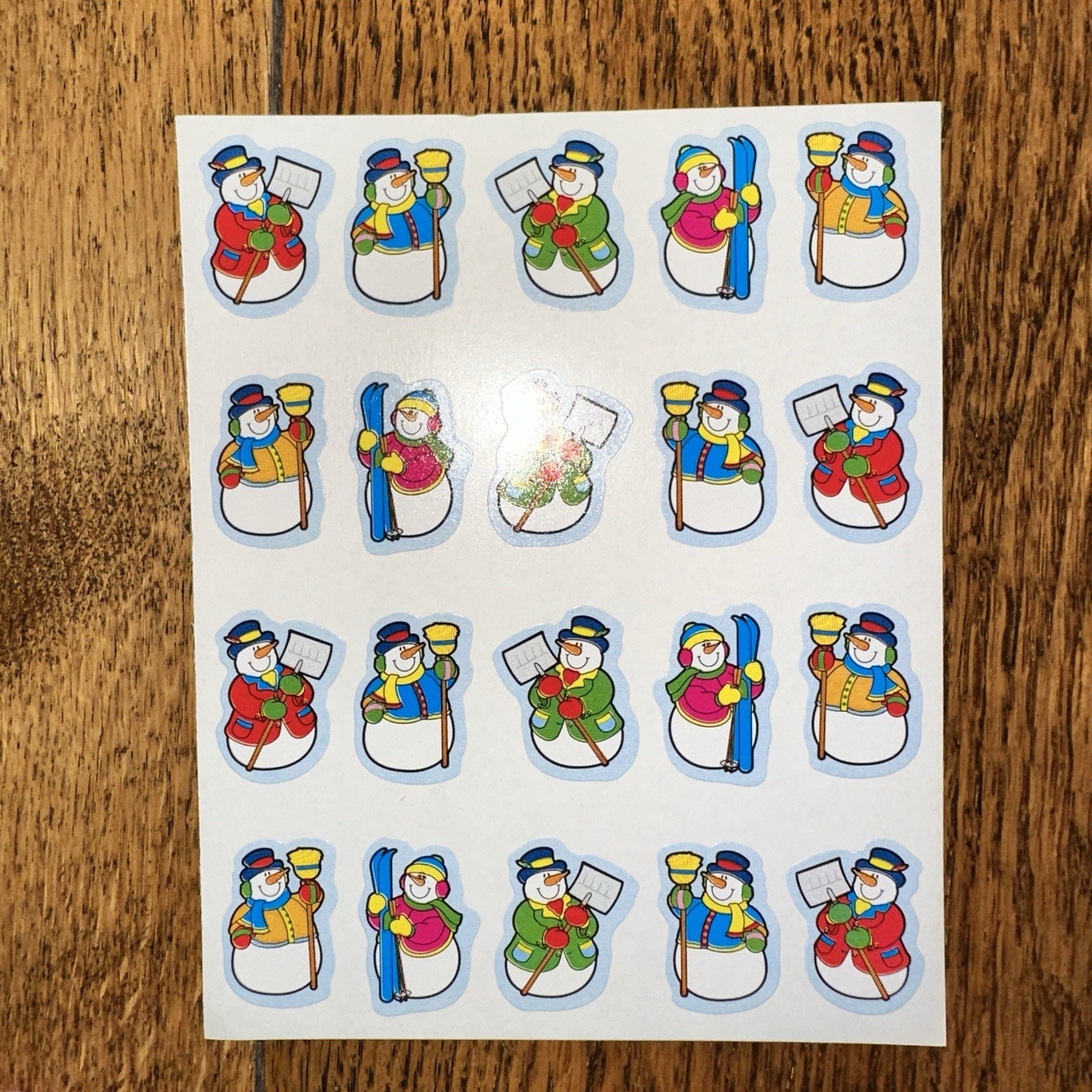 Vtg Carson Dellosa Y2K Smiling Snowmen Stickers 5 Sheets Nostalgic Classroom