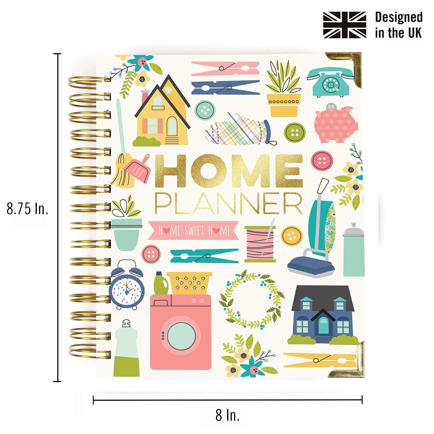 Pukka Pad, Carpe Diem Home Planner Spiral Bound Notebook with 6 Organizationa…