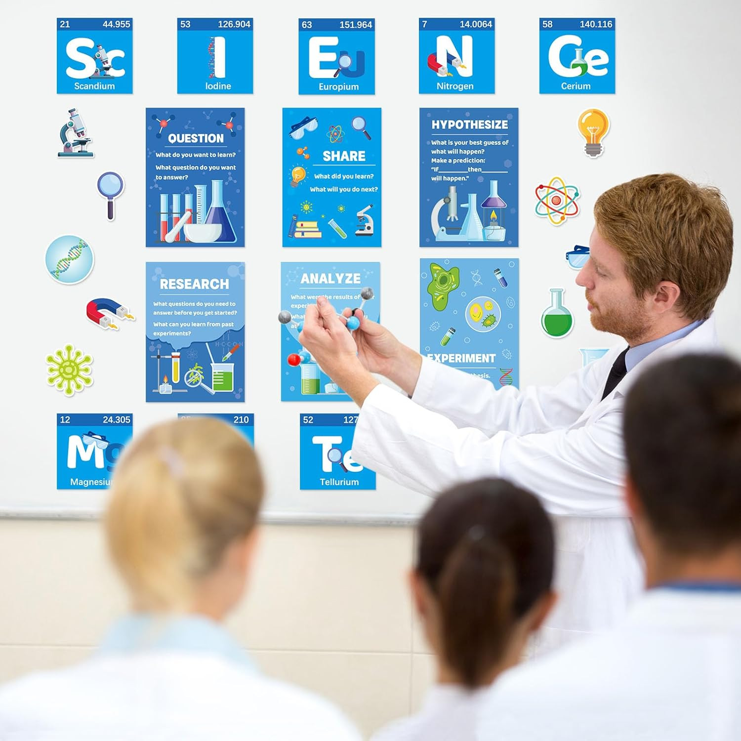 26 PCS Science Classroom Decorations, Science Posters Bulletin Board Sets Scient