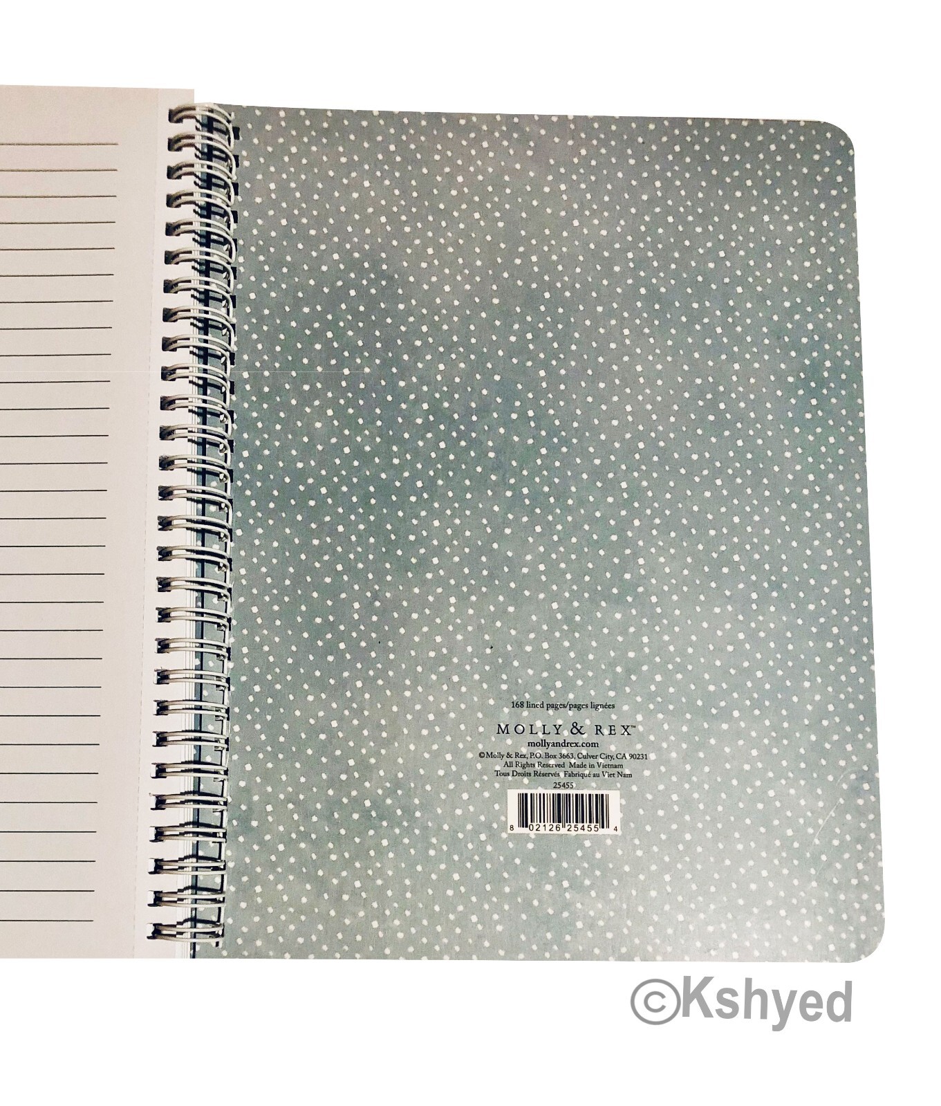 Molly & Rex Spiral Notebook, Dog & Coffee Pattern Colleg Rule w/ Folder (1 Pack)