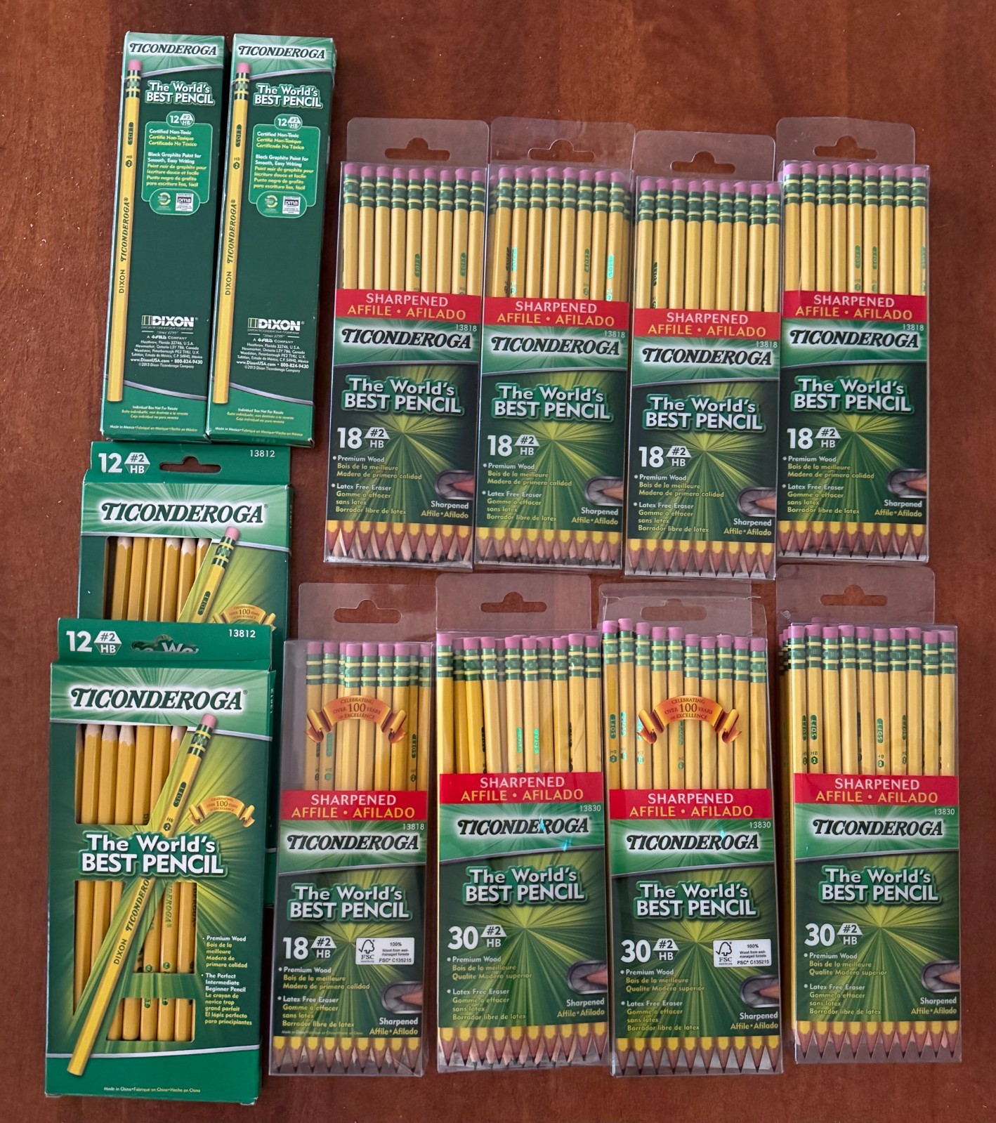 Dixon Ticonderoga 138 Woodcased Pre Sharpened 2HB Pencil 222 Count – Yellow- NIB
