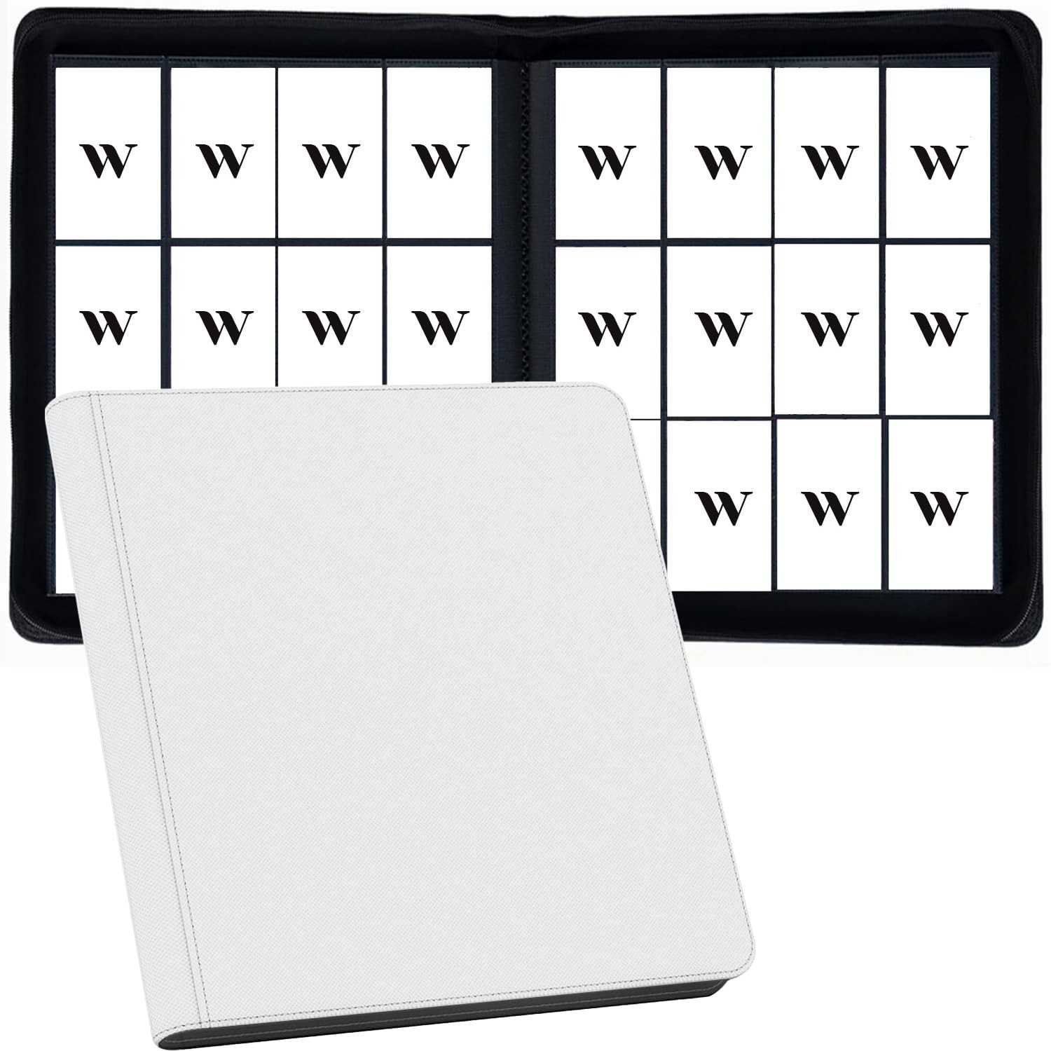 12 Pocket Card Binder, 720 Pockets PU Leather Zipper Trading Card Collection …