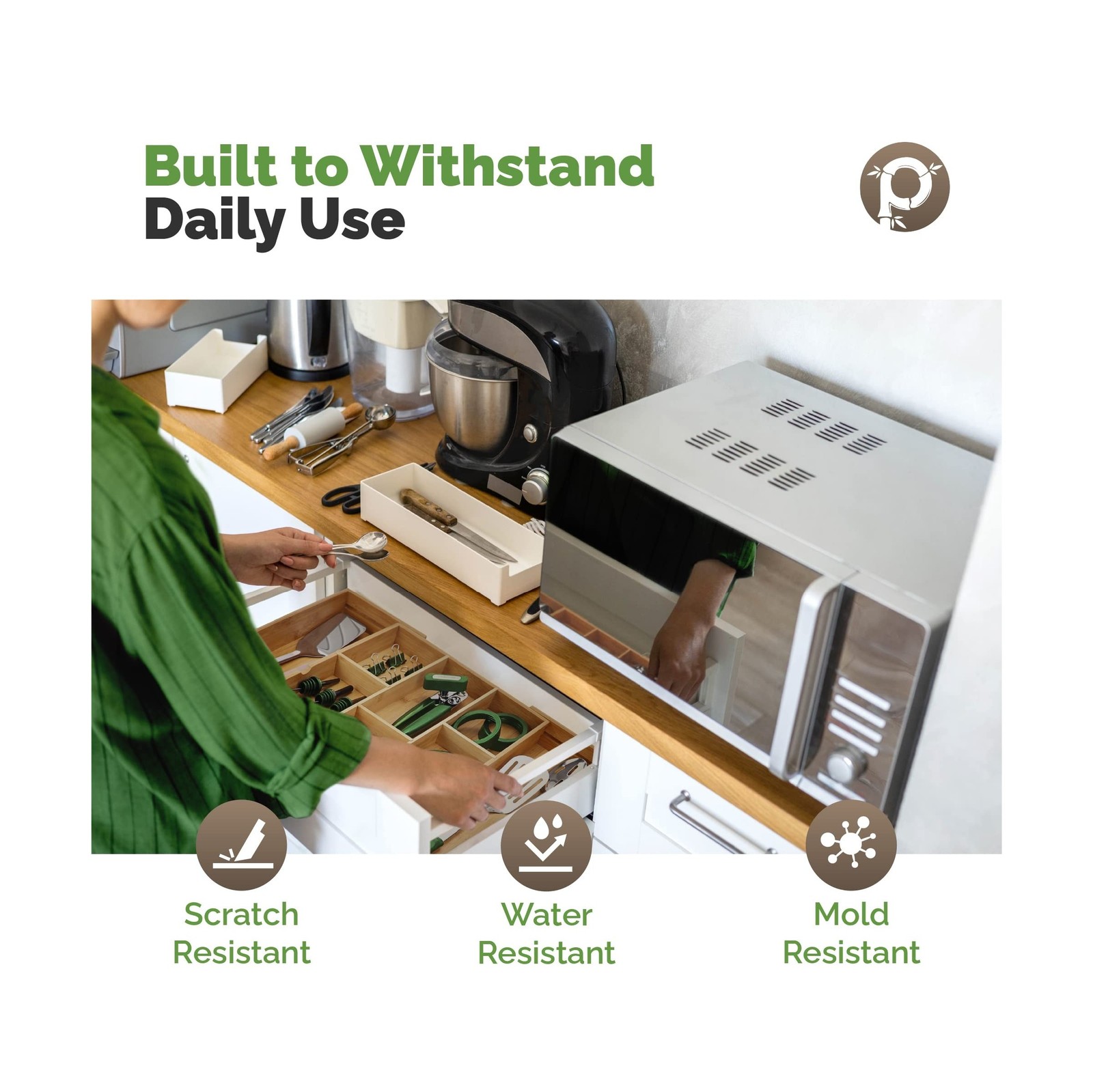 Pristine Bamboo Expandable Drawer Organizers for Kitchen – Extr… USA FAST SHIP