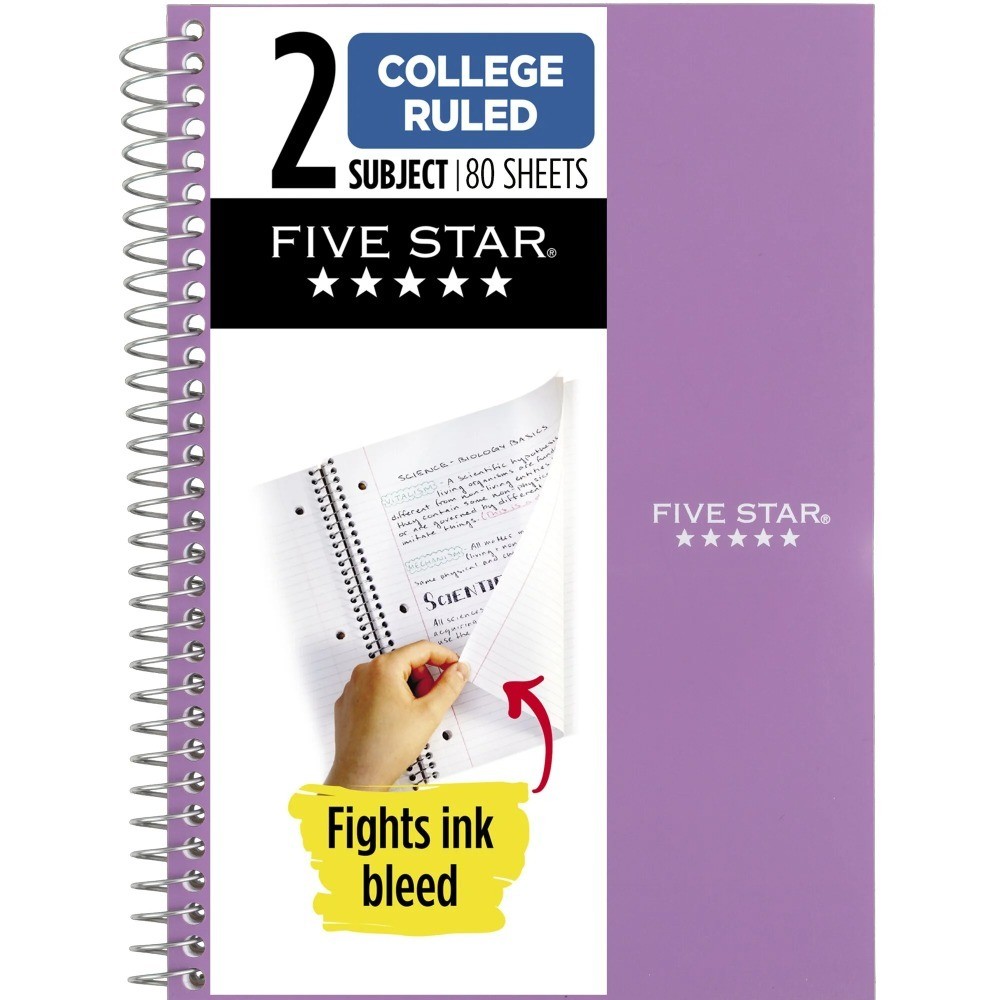 (3 pack) Spiral Notebook, 2 Subject, College Ruled, 6″ x 9.5″, Amethyst Purple