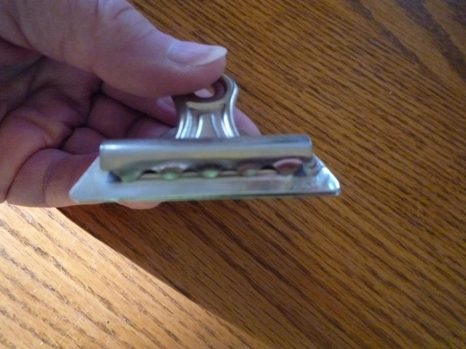 2 Vintage Metal Magnetic Paper Binder Clamps Medium and Small