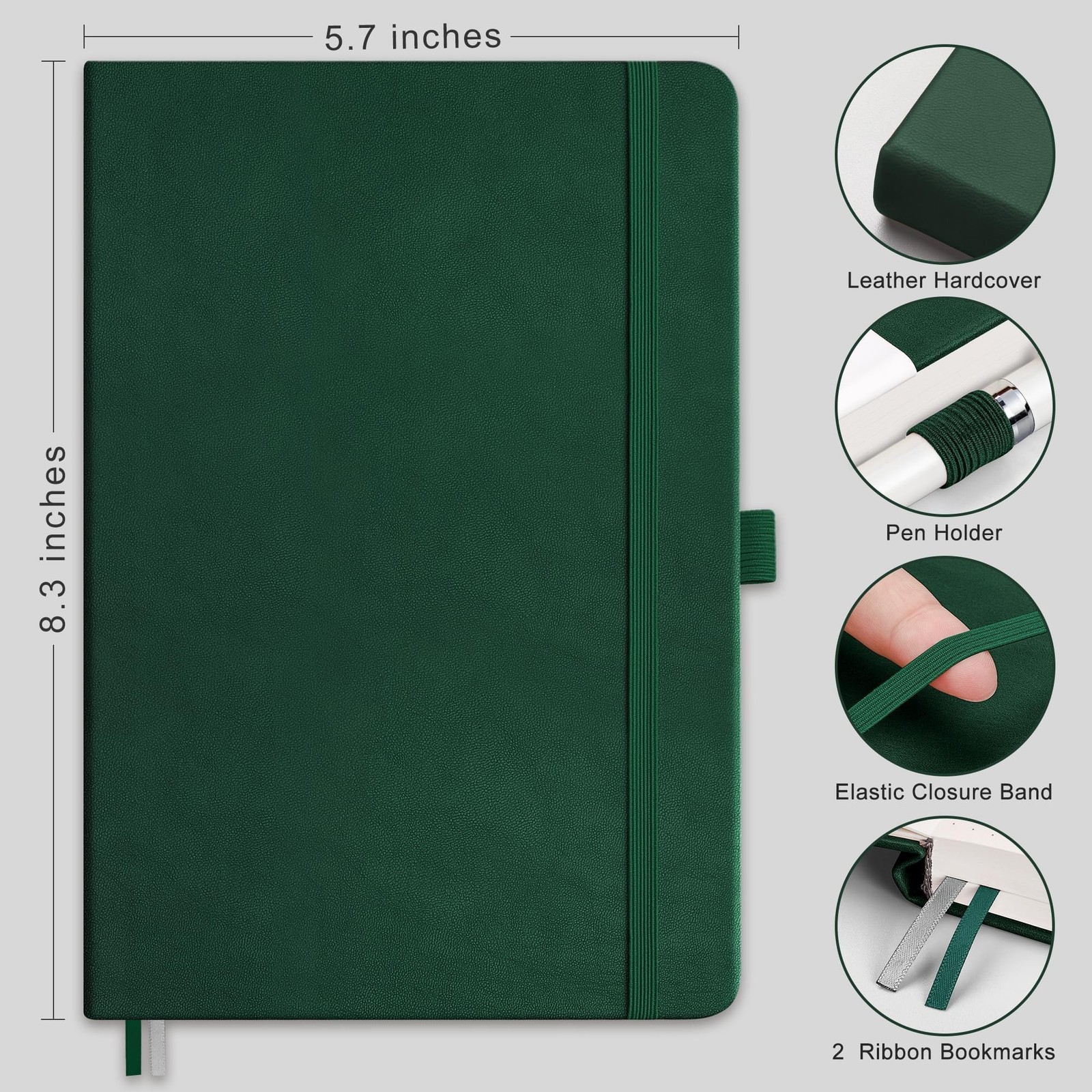 RETTACY Lined Journal Notebook, 192 Numbered Pages, A5 Medium Size (5.7” x 8…