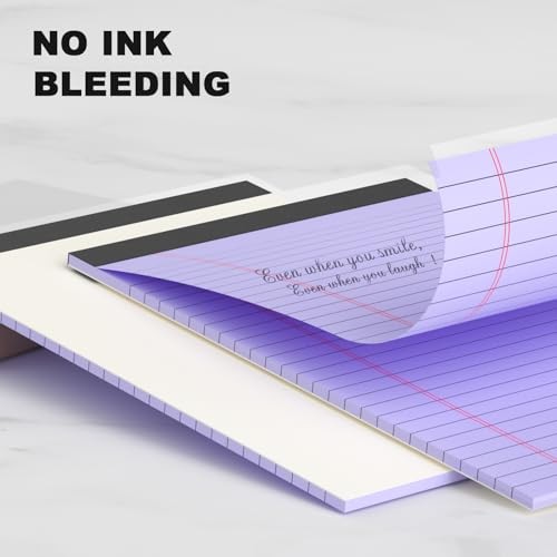 AILZFEI 6pcs Small Legal Pad 5×8 College Ruled Legal Pads Notepads 6 Purple