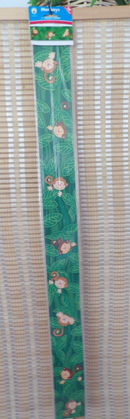 CARSON-DELLOSA 36′ Straight Edge Monkeys Borders 12 Strips (108176) SEALED