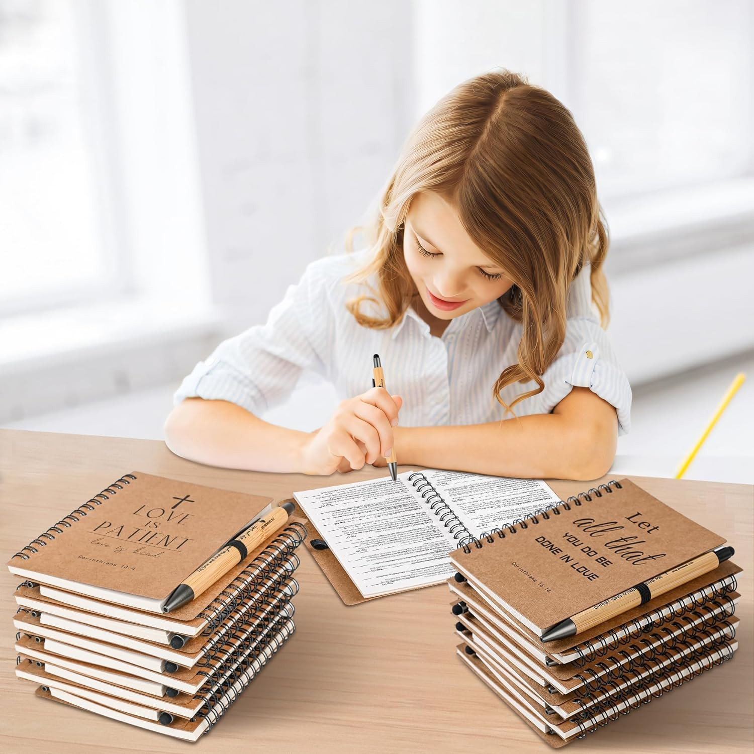 Bulk Christian Prayer Journals with Pens – 60 Sets for Church & Bible Study