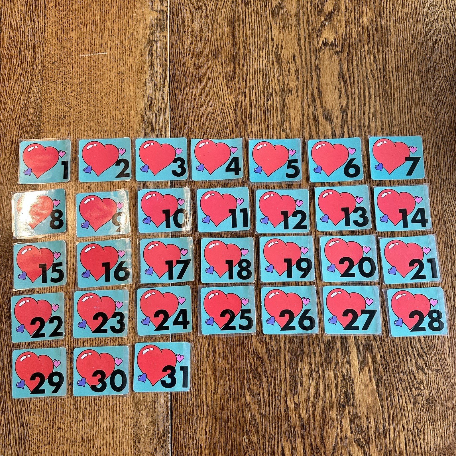 Vtg Carson Dellosa 90s 80s Calendar Pieces February Hearts Valentines Dopamine