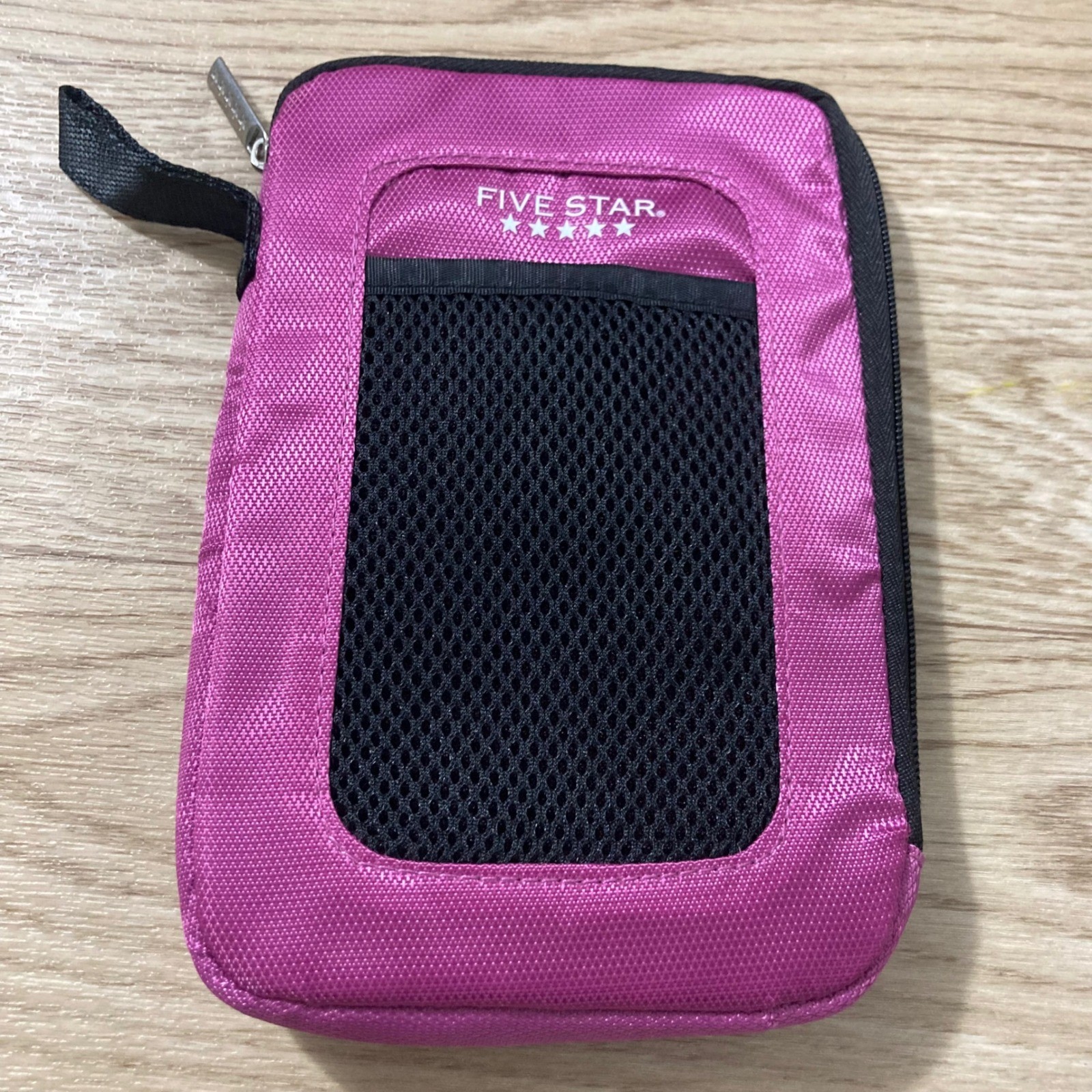 Five Star Pencil Pouch Unisex OS Pink Mesh Pocket Zip Case 72412 SCHOOL
