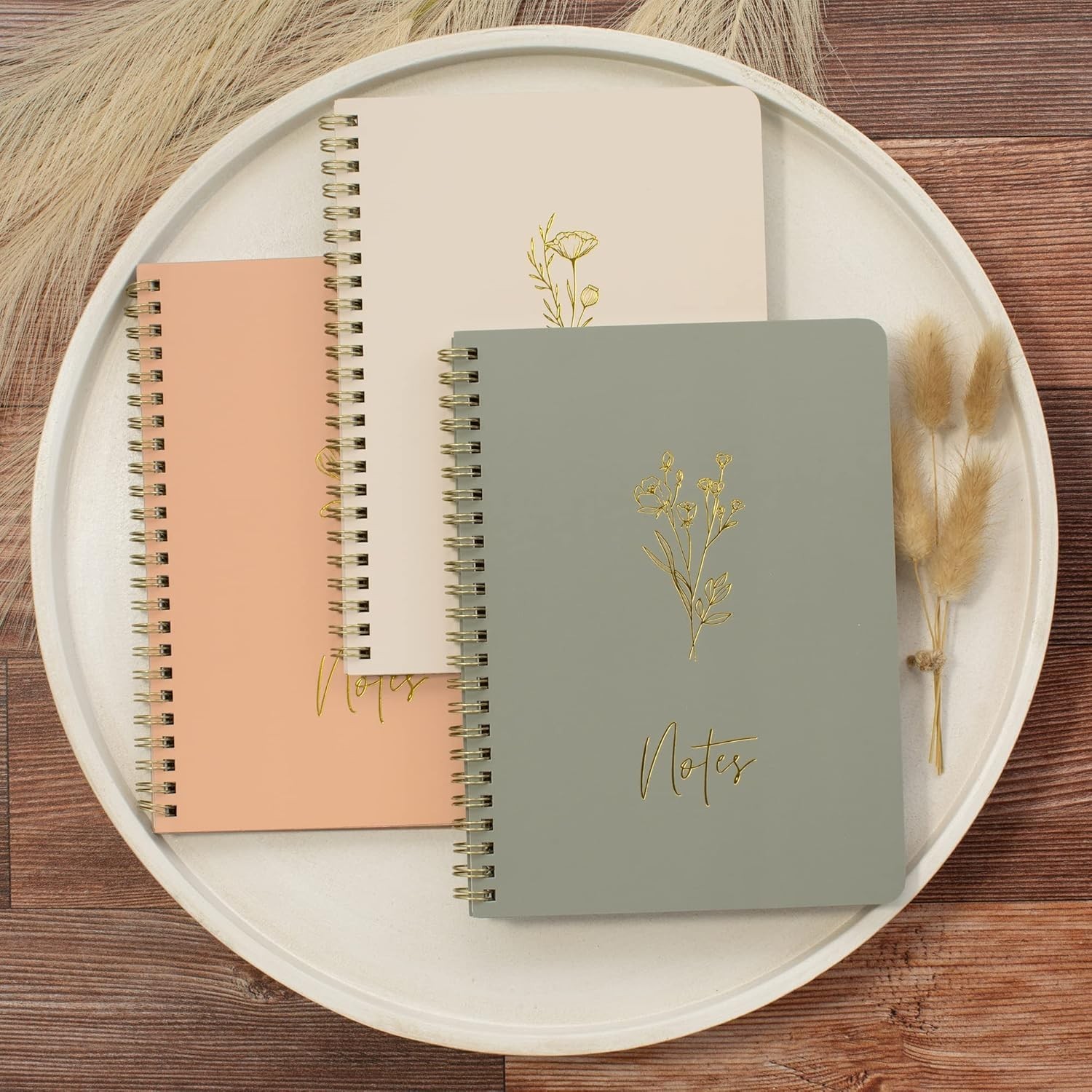 Aesthetic Spiral Notebook Set of 3 For Women – Cute College Ruled 8×6 Journal…