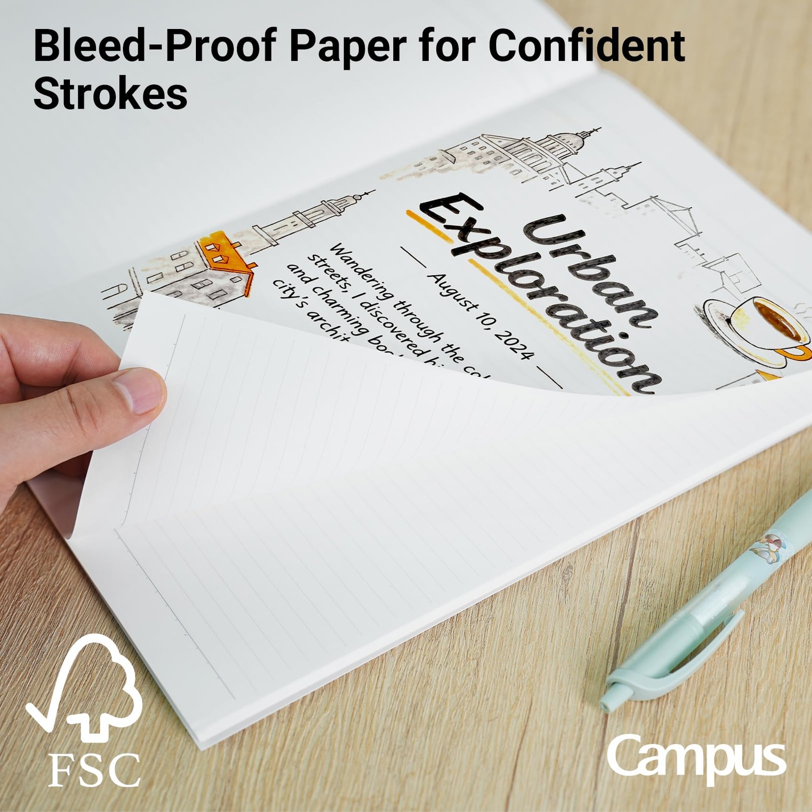 Campus Composition Notebook, 1 Pack B5 Lined Notebooks with 100 Sheets Colleg…