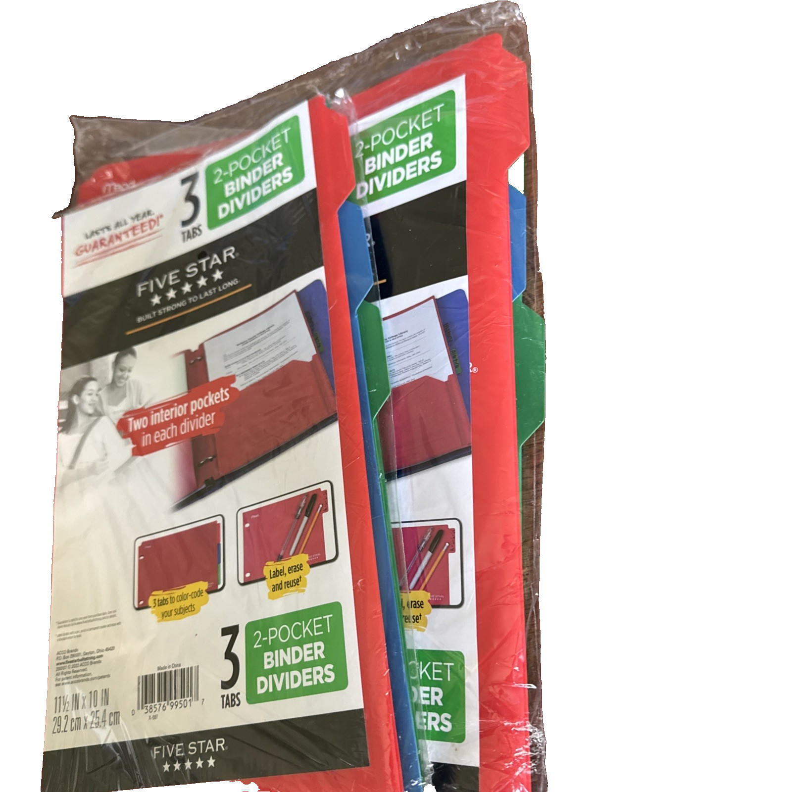 Mead Five Star Binder Folders Dividers 3 Tab 2 Pocket Lot of 2 Packs NEW